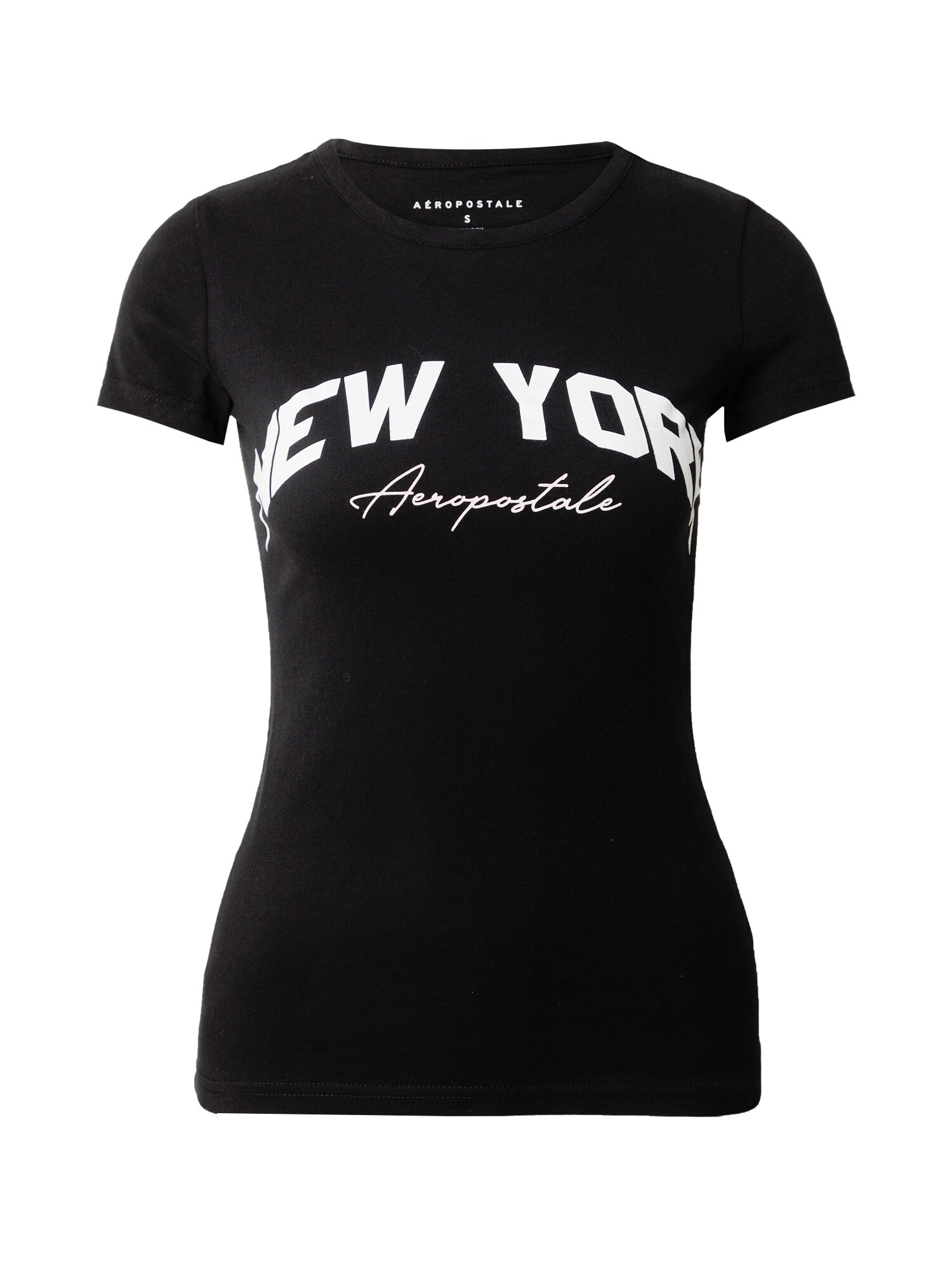 AÉROPOSTALE Tričko 'NEW YORK'  čierna / biela