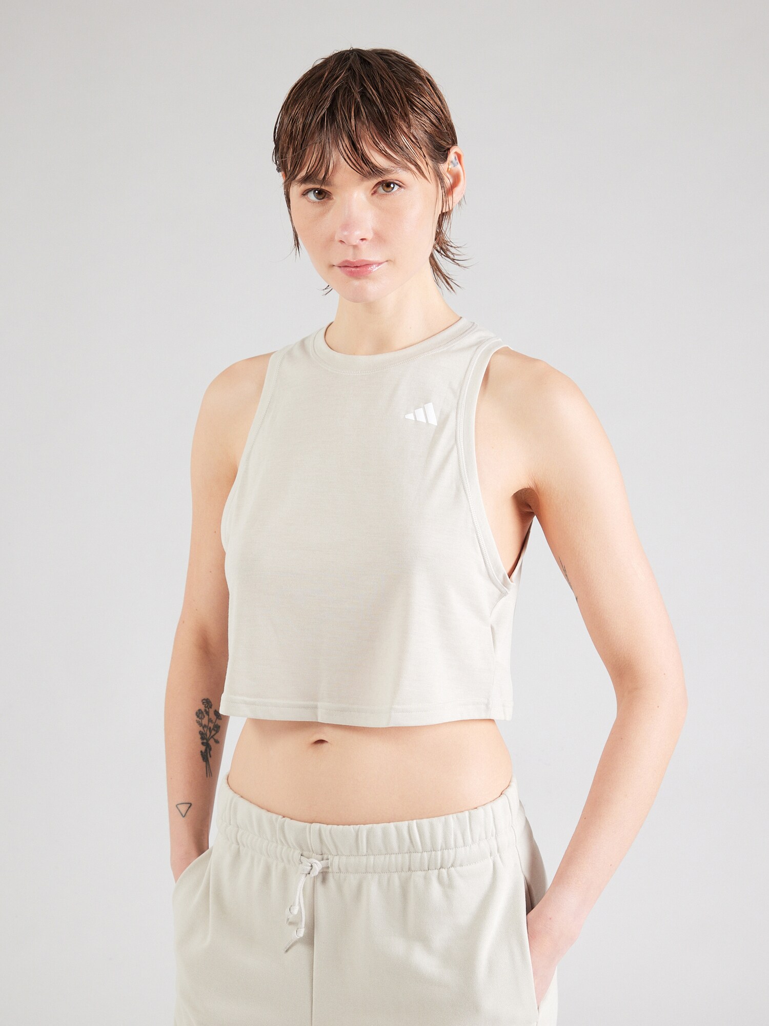 ADIDAS PERFORMANCE Sport top  greige / fehér termék 2. képe