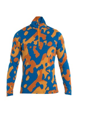 Icebreaker Shirt ‘Mer 260 Vertex’ Blauw / Oranje / Perzik