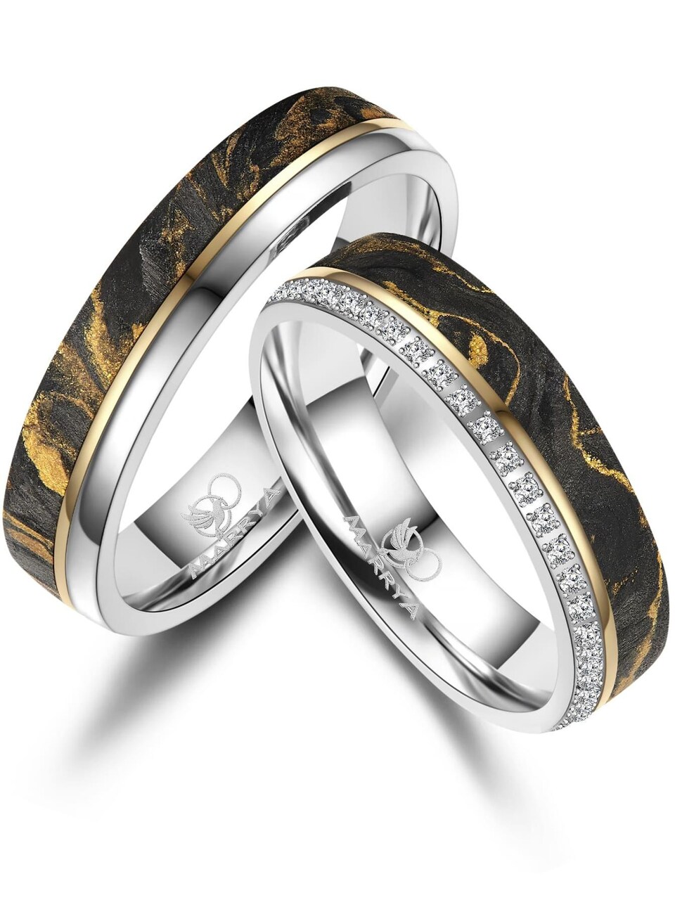 Ring 'MARRYA CA-10 Ehering aus Carbon + Titan Spezial'