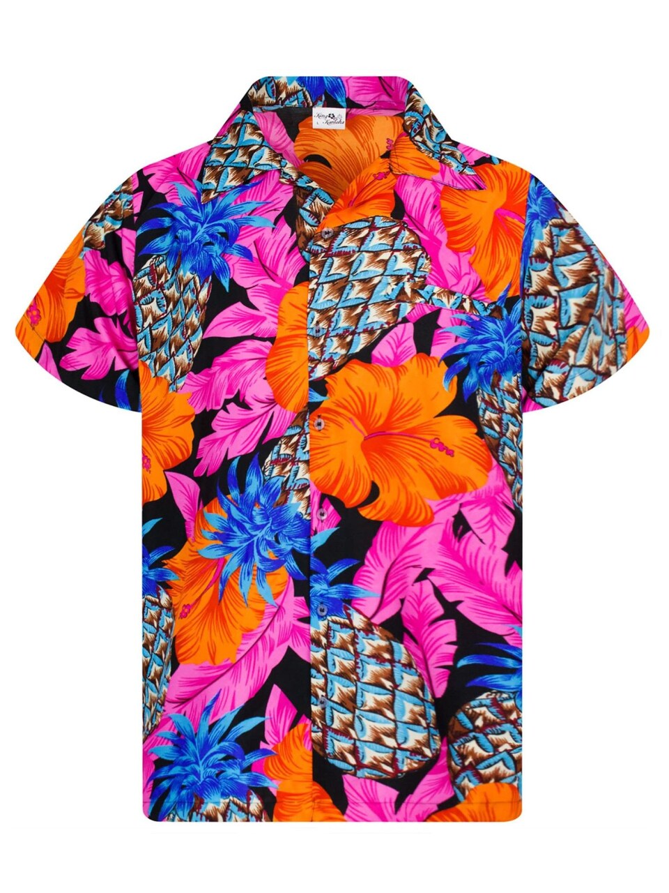 T-shirt 'Pineapple Hibiscus Black Line'