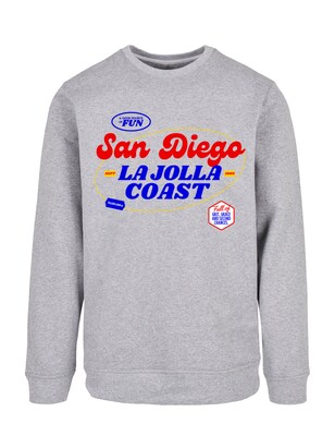 F4NT4STIC Sweatshirt ‘San Diego’ Blauw / Grijs gemêleerd / Rood / Wit