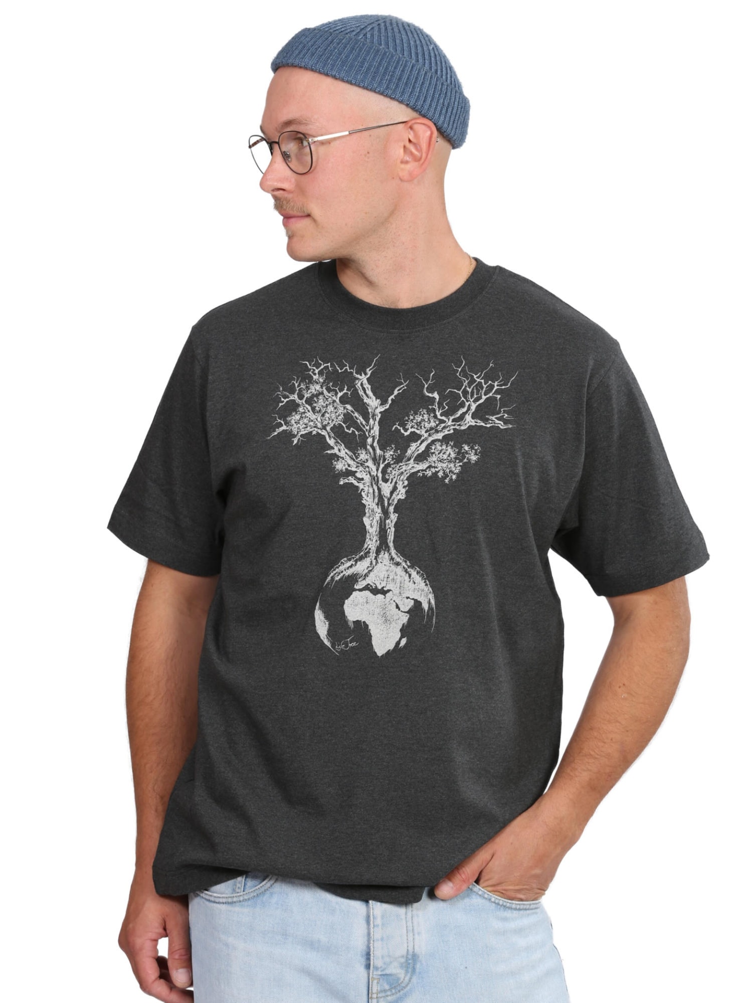Life-Tree Majica 'Weltenbaum' crna