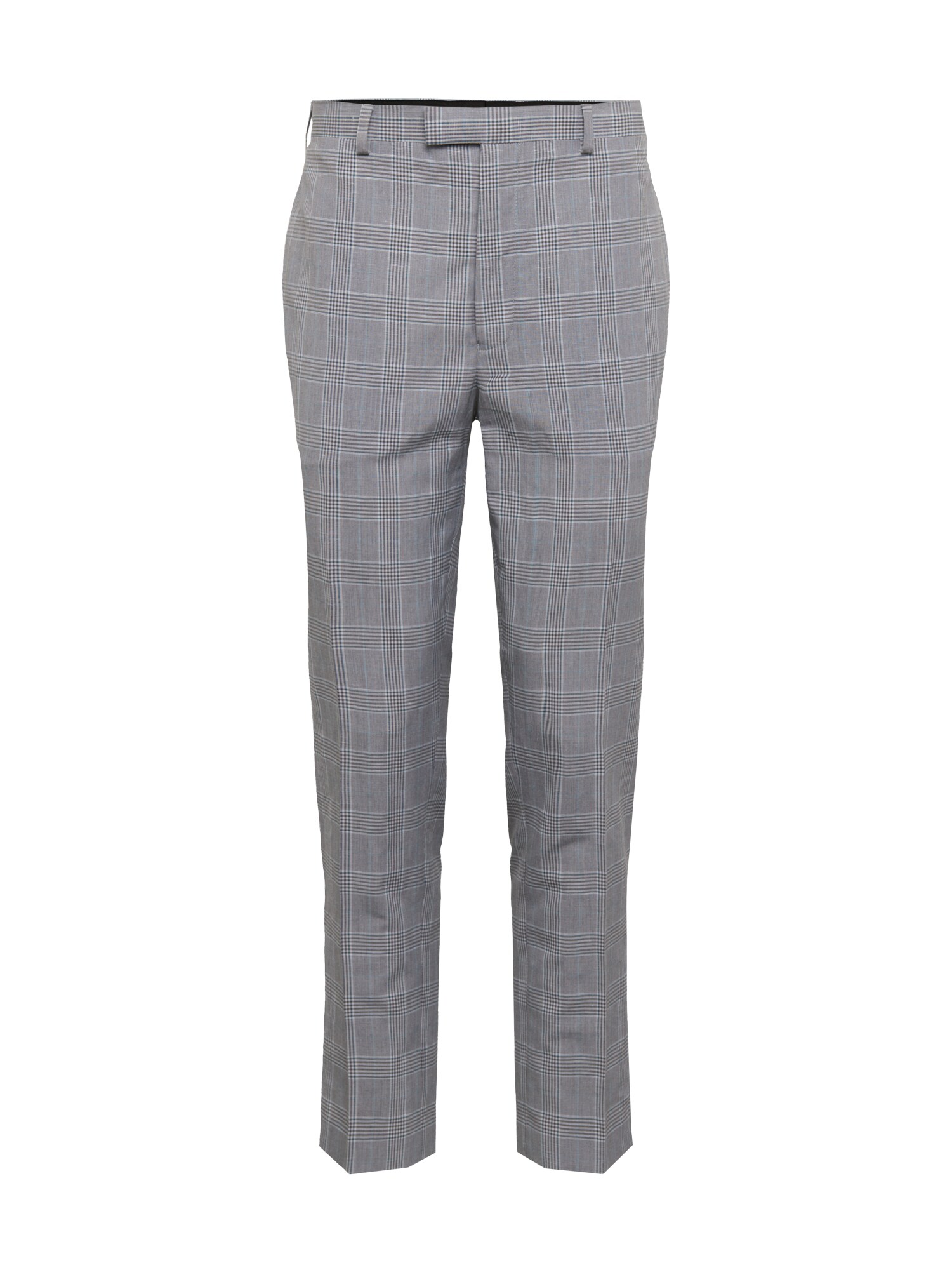 BURTON MENSWEAR LONDON Kelnės su kantu 'SKFF GRY GREEN CHECK'  pilka