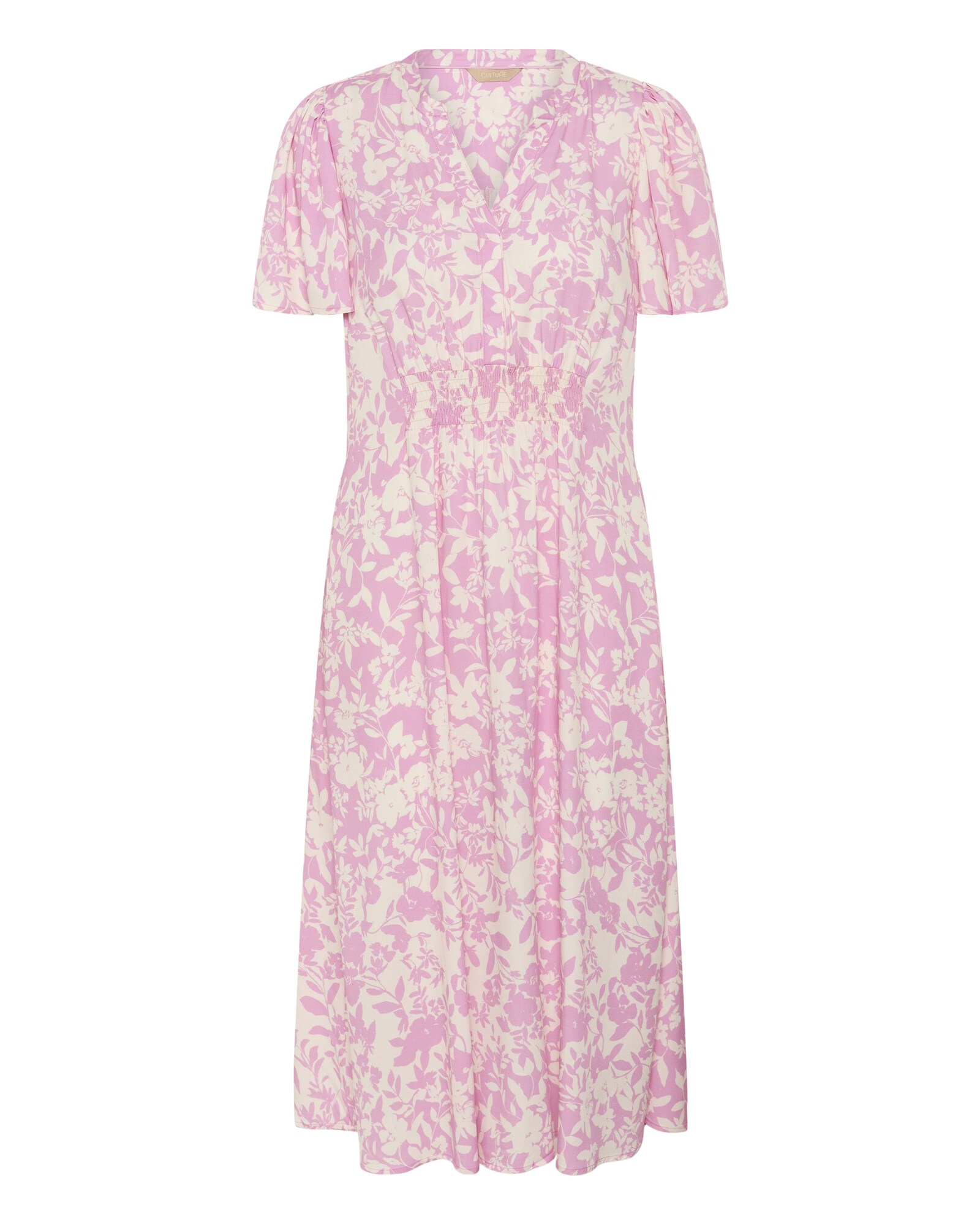 CULTURE Vestido de verano 'CUJenny'  lila claro / blanco lana