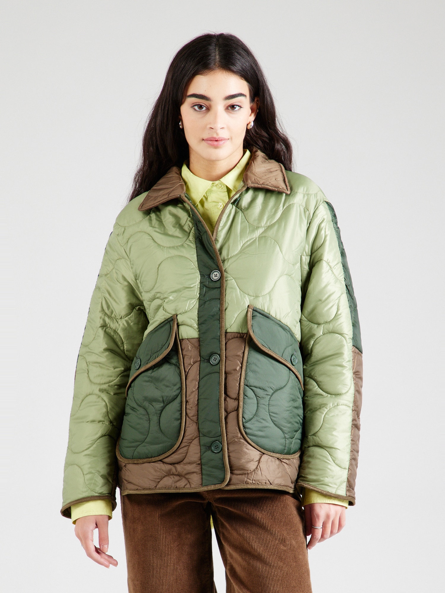 TOPSHOP Átmeneti dzseki  brokát / fenyő / világoszöld termék 2. képe
