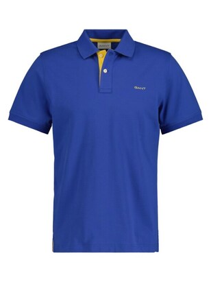 Gant Shirt ‘Rugger’ Royal blue/koningsblauw / Geel