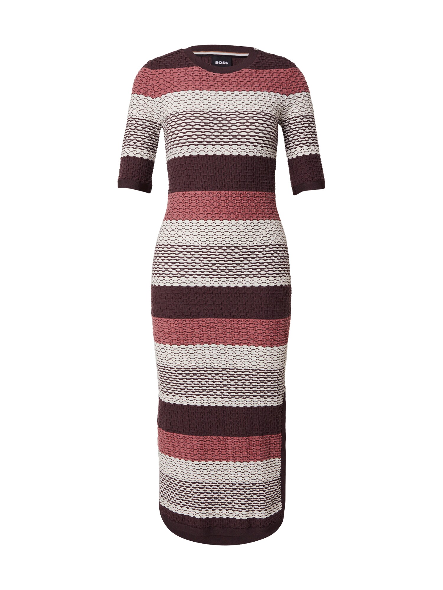 BOSS Rochie tricotat Etanah  maro închis / roz pal / alb murdar