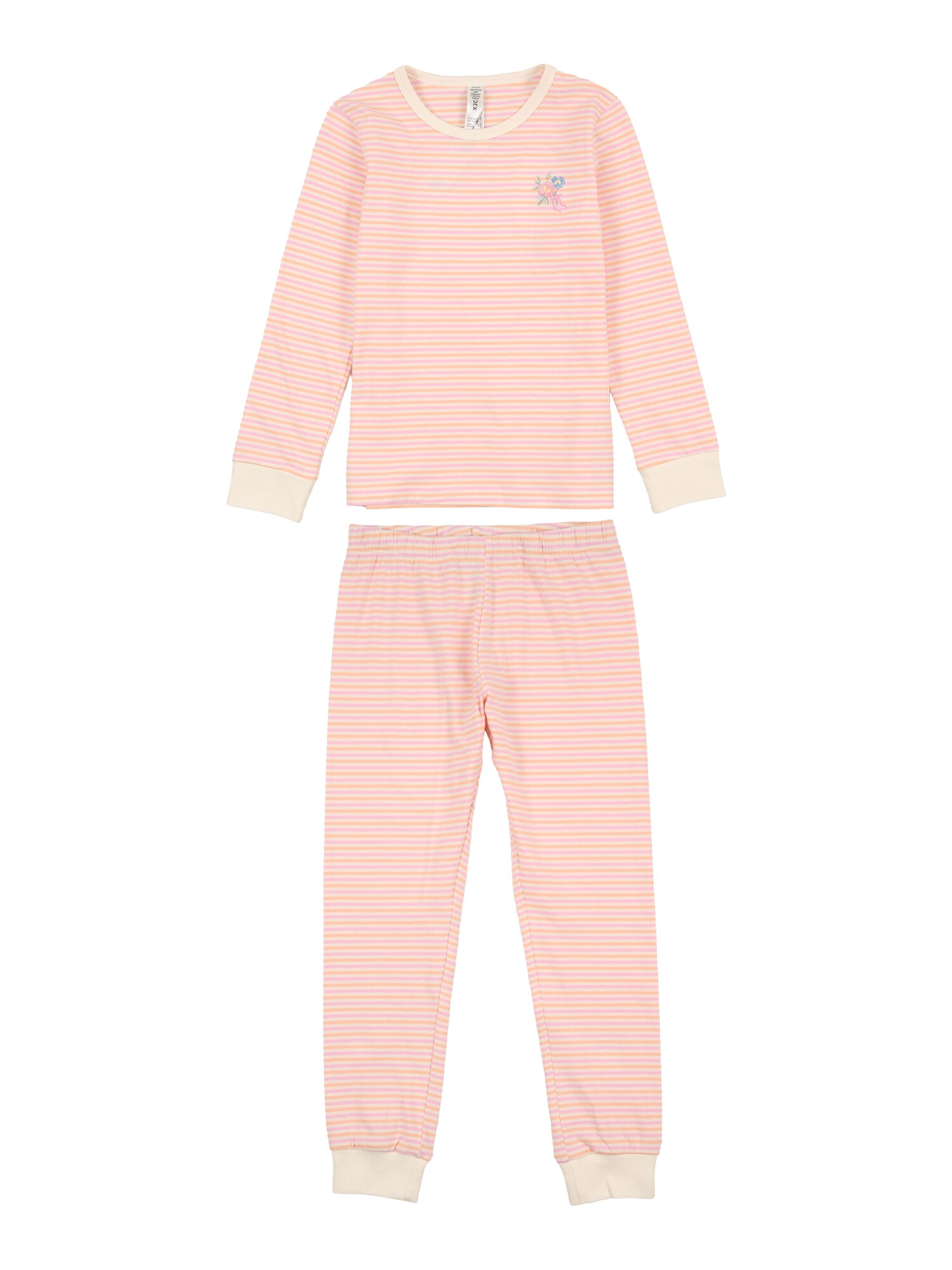 Lindex Pijamale  albastru deschis / roz eozină / alb lână