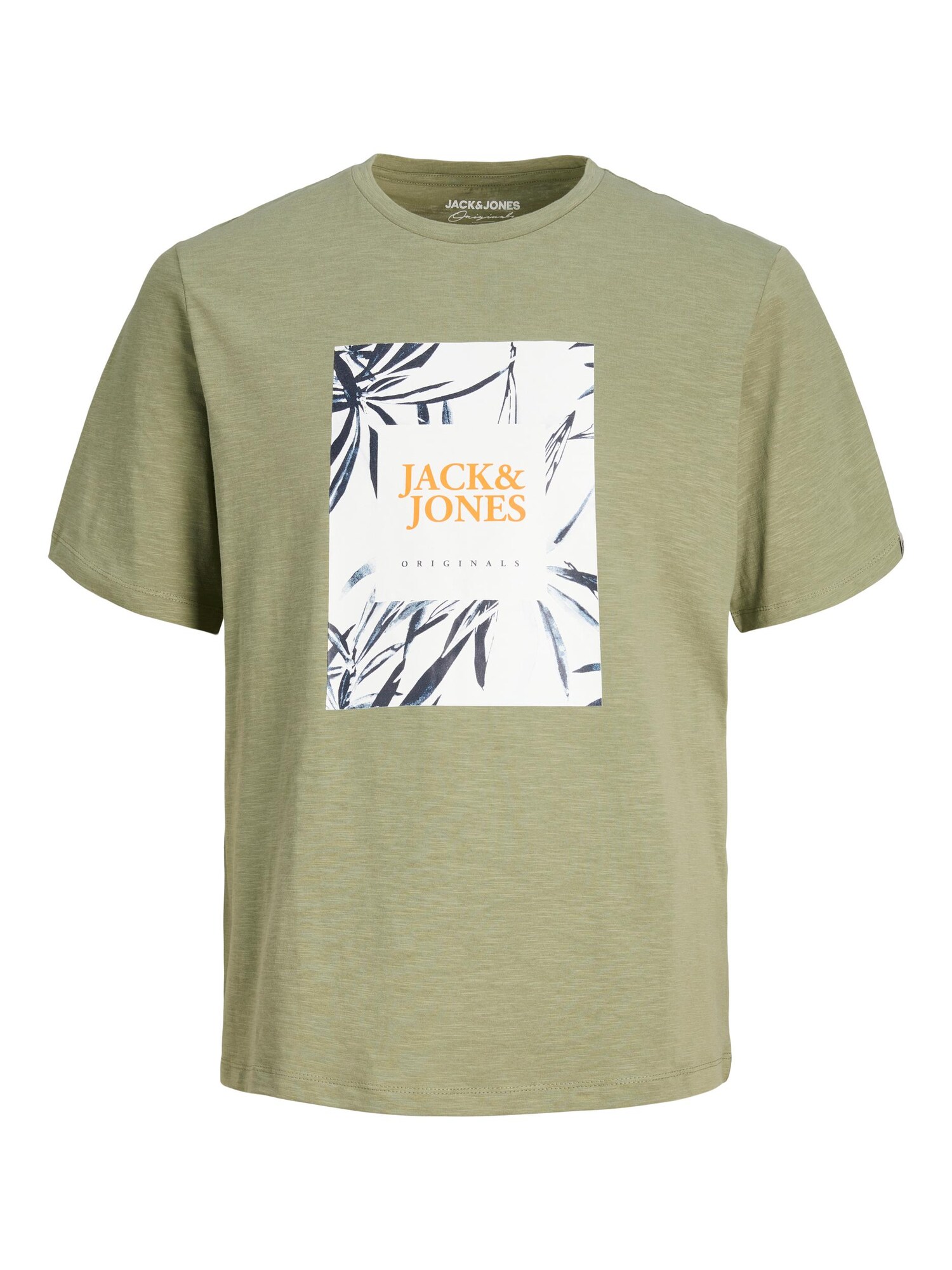 JACK & JONES Тениска  маслина / оранжево / черно / бяло