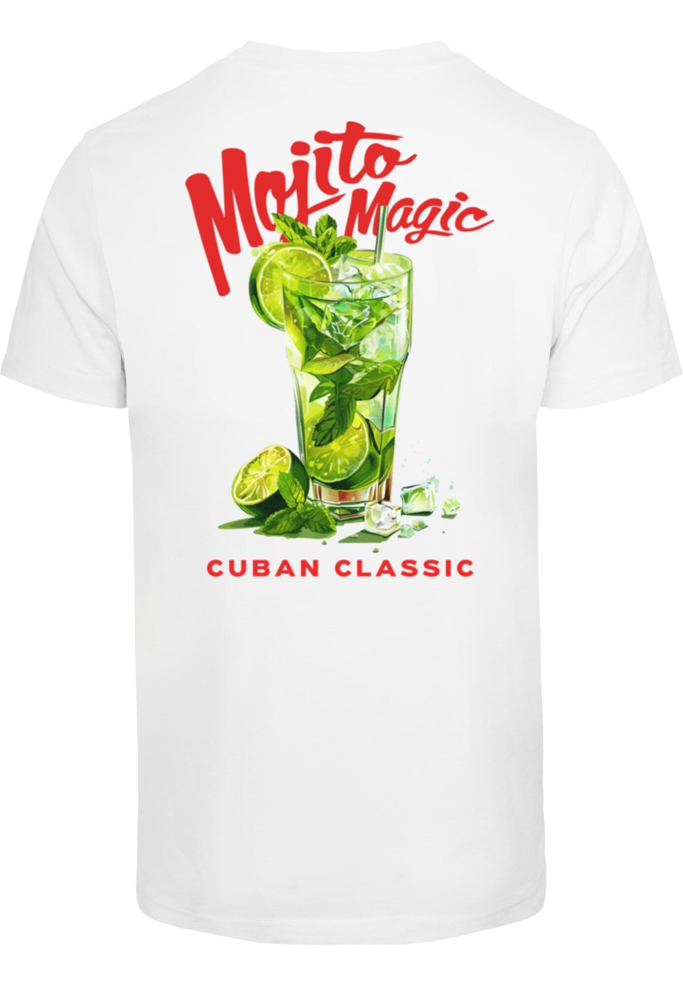 Mister Tee Póló 'Mojito Magic'  zöld / fűzöld / piros / fehér termék 2. képe