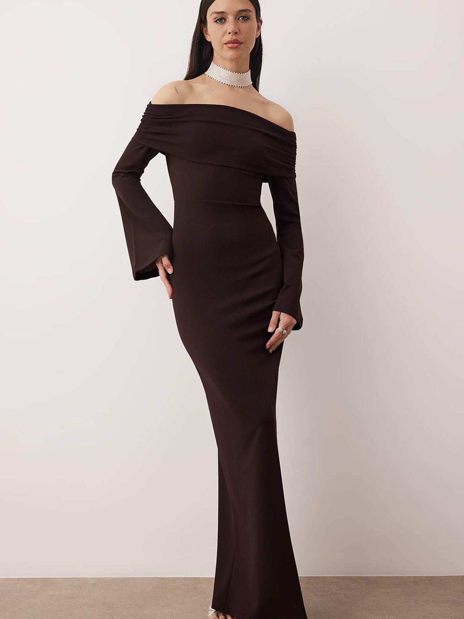 Trendyol Rochie de seară  maro închis