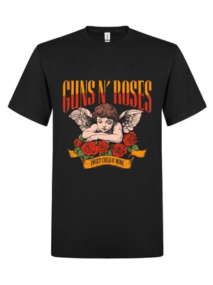 GUNS N' ROSES Camiseta 'Guns N´Roses Sweet Child O Mine, Angel T-Shirt'  negro