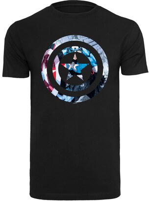 F4NT4STIC Shirt ‘Captain America’ Gemengde kleuren / Zwart