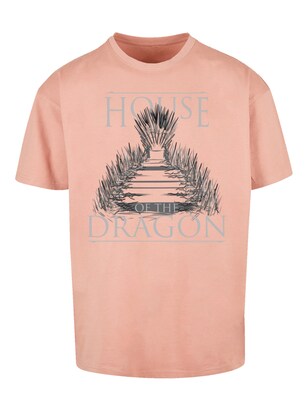 F4NT4STIC Shirt ‘House Of The Dragon Throne’ Grijs / Lichtgrijs / Oudroze