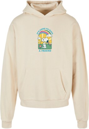 Merchcode Sweatshirt ‘Peanuts – It’s good to have a friend’ Sand / Lichtblauw / Pink / Wit