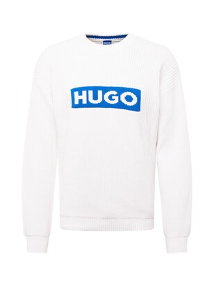 HUGO Trui ‘Seylo’ Blauw / Wit