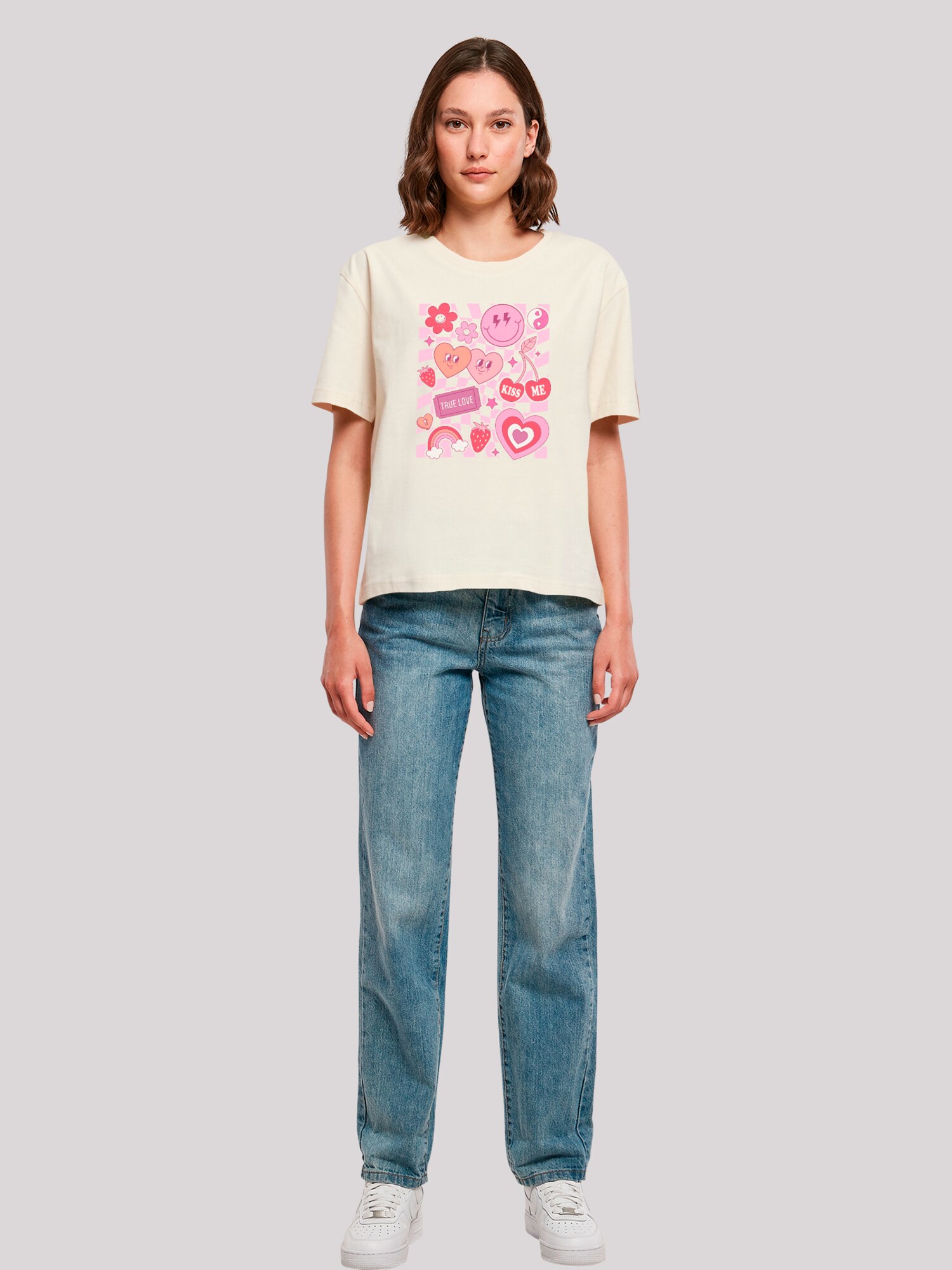 Thumbnail - F4NT4STIC T-Shirt Retro Valentinstag Herz Rainbow Fruits