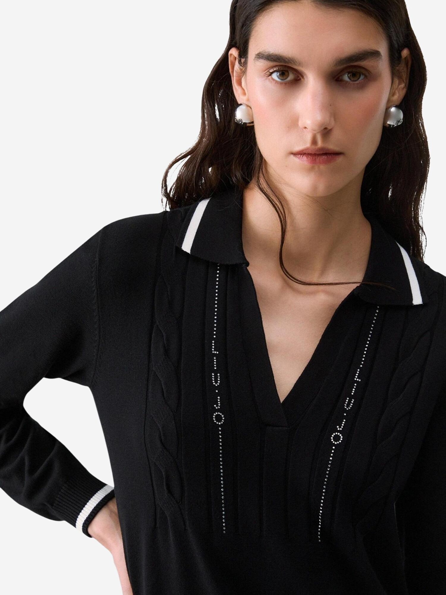 Liu Jo Vestido  negro / blanco – imagen 4
