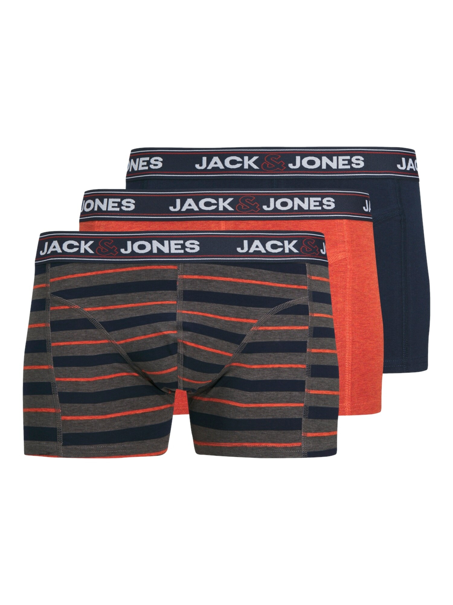 JACK & JONES Boxeralsók 'JACJOHN'  tengerészkék / szürke melír / narancssárga melír / fehér