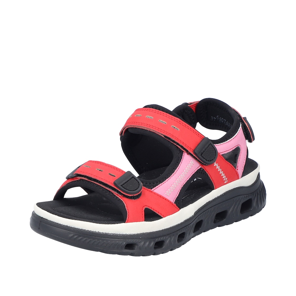 Rieker Sport Sandale Damen Größe 37 pink / feuerrot / schwarz / weiß