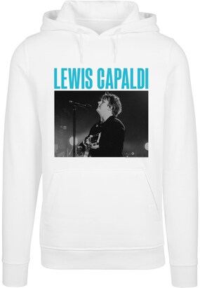 Merchcode Sweatshirt ‘Lewis Capaldi – Photo Tour’ Azuur / Grijs / Donkergrijs / Wit