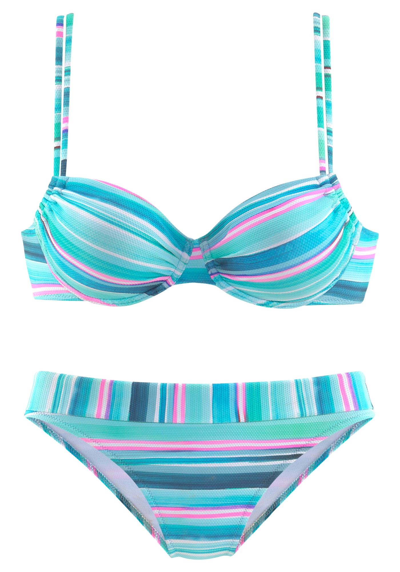 VENICE BEACH Bikinis tamsiai mėlyna / turkio spalva / rožinė / balta