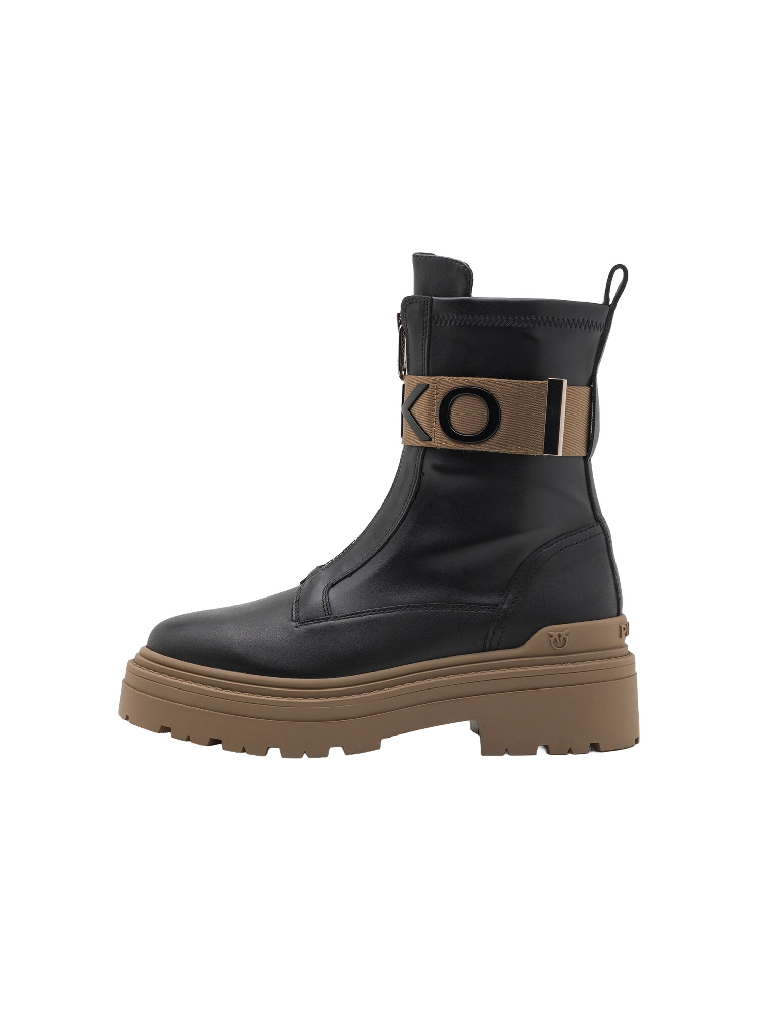 PINKO Botine MIA  maro cappuccino / negru