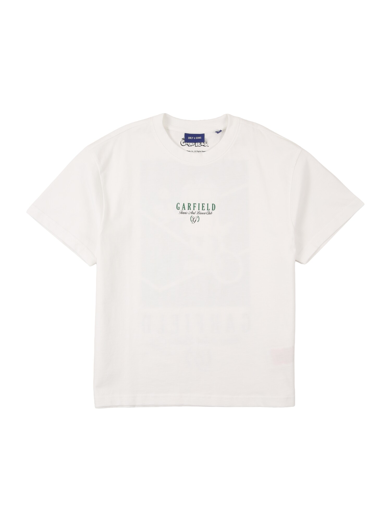 Only & Sons Junior Tricou 'OSJGARFIELD'  verde pin / negru / alb