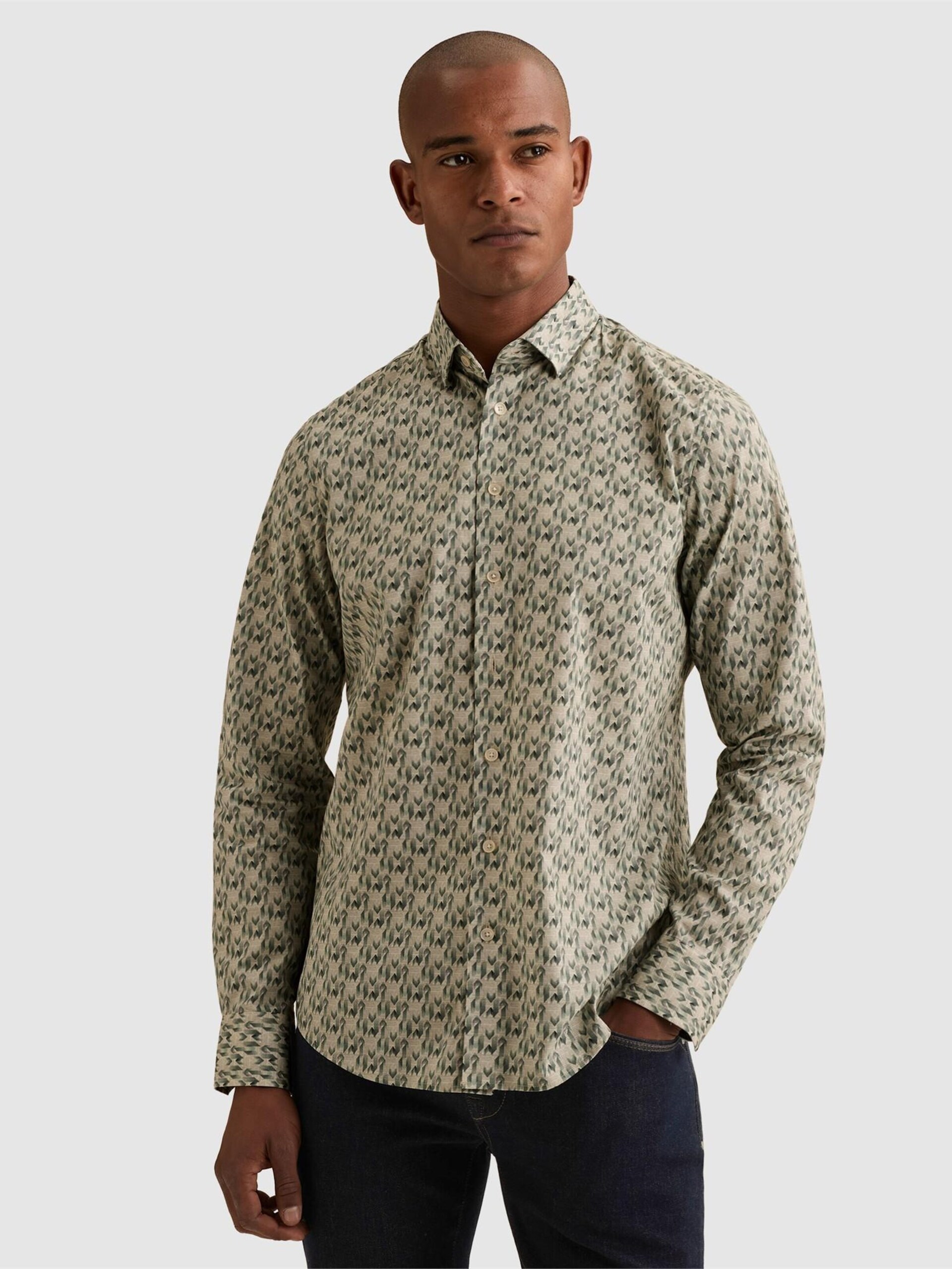 Vanguard Skjorta 'Shirt with allover print and stretch' herr