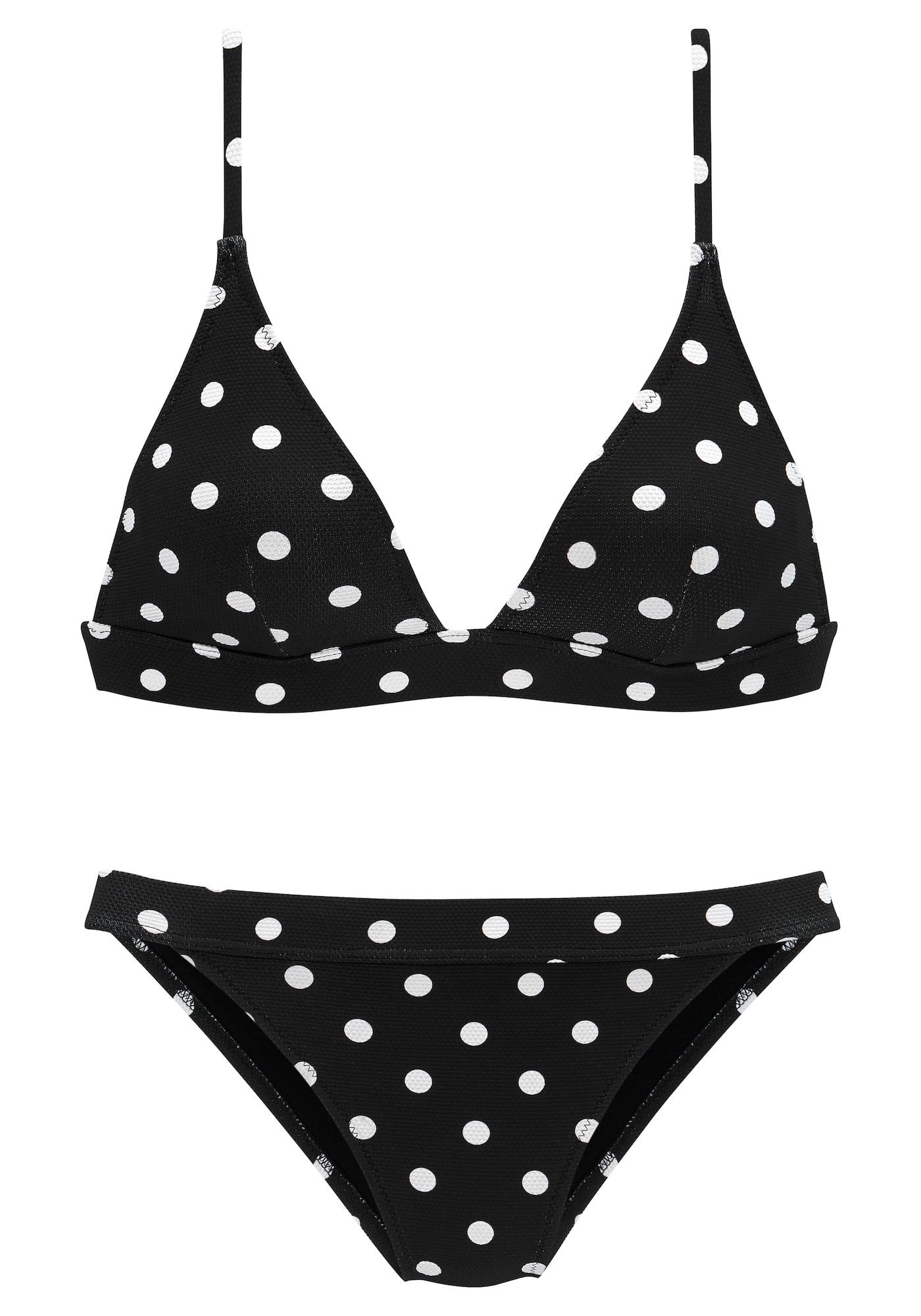 LASCANA Costum de baie două piese  negru / alb