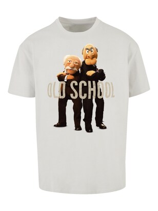 F4NT4STIC Shirt ‘Disney Muppets Waldorf & Statler  grey-melange’ Lichtgrijs / Gemengde kleuren