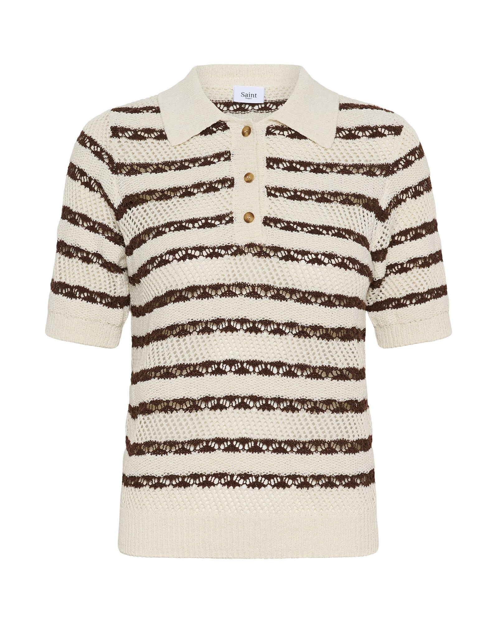 SAINT TROPEZ Jersey 'SZRosetta'  crema / marrón
