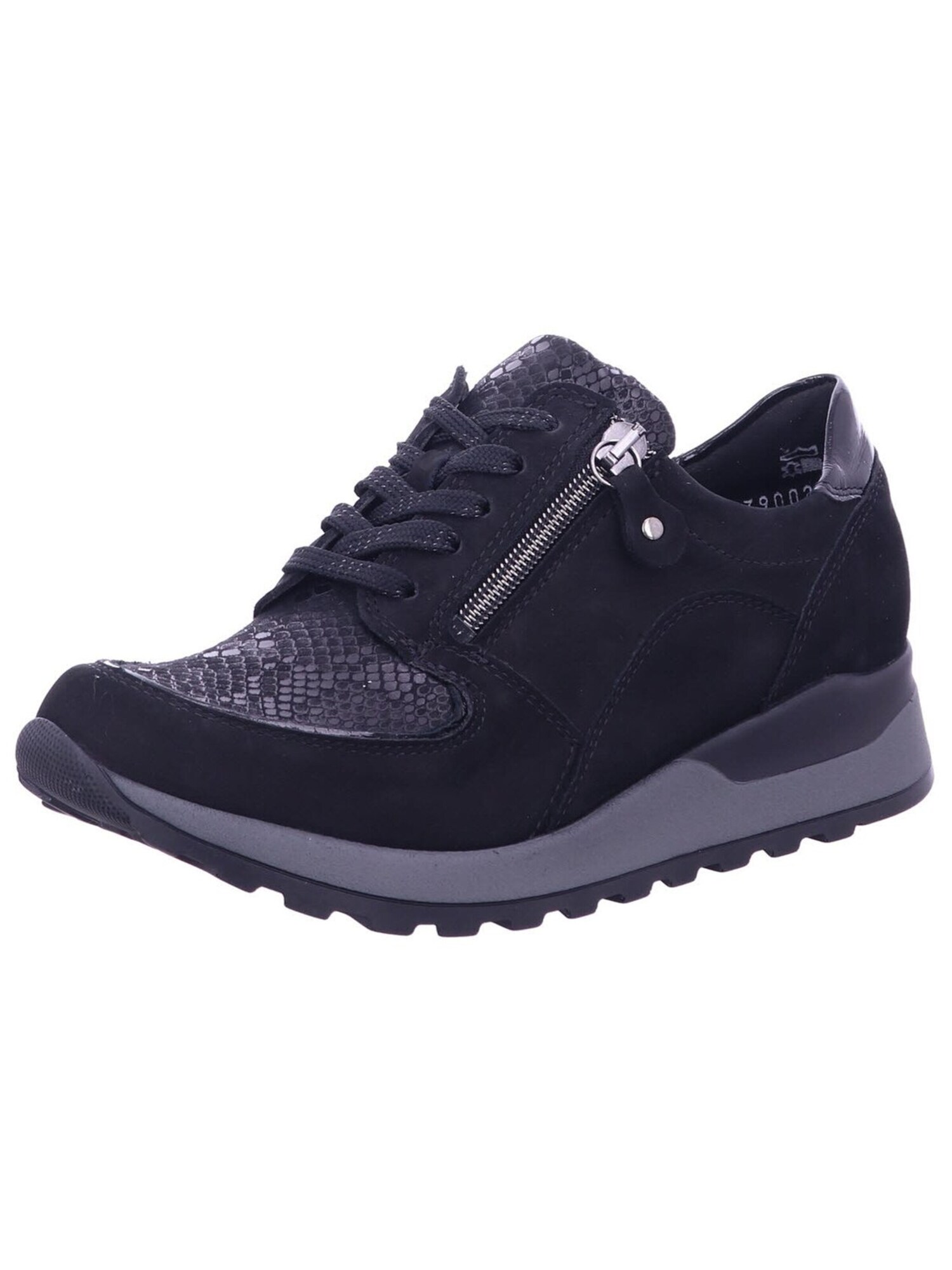WALDLÄUFER Zapatillas deportivas bajas 'Schnürschuh Damen H64007-307 001 Echtleder in schwarz' negro