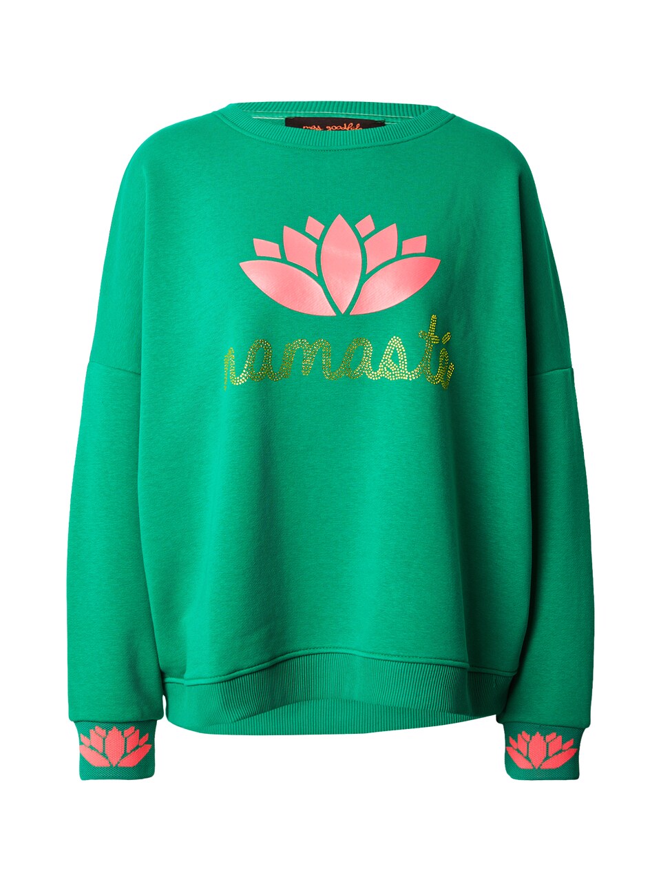 Sweatshirt 'Namasté' guld / ljusgrön