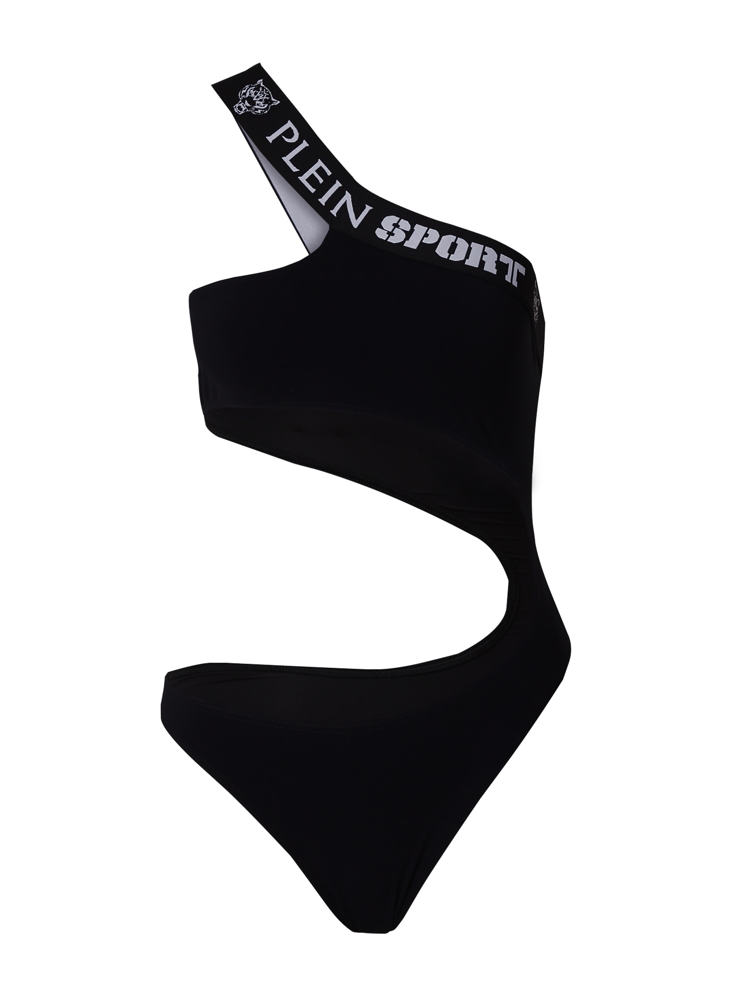 Plein Sport Jednodijelni kupaći kostim  crna / bijela