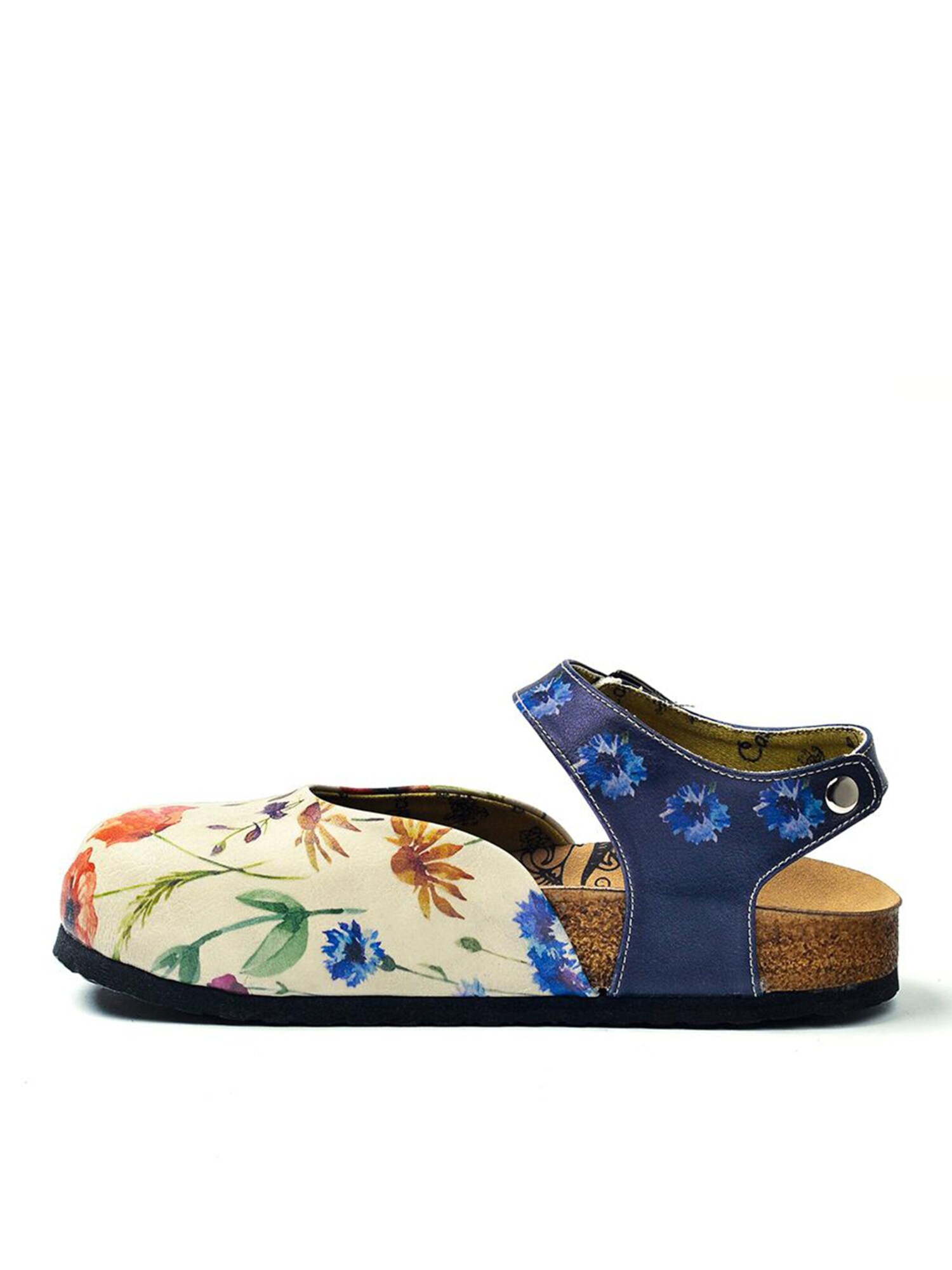Goby Sandale 'Women shoes Goby-Calceo sandals CEO1604 with flowers' prljavo bijela