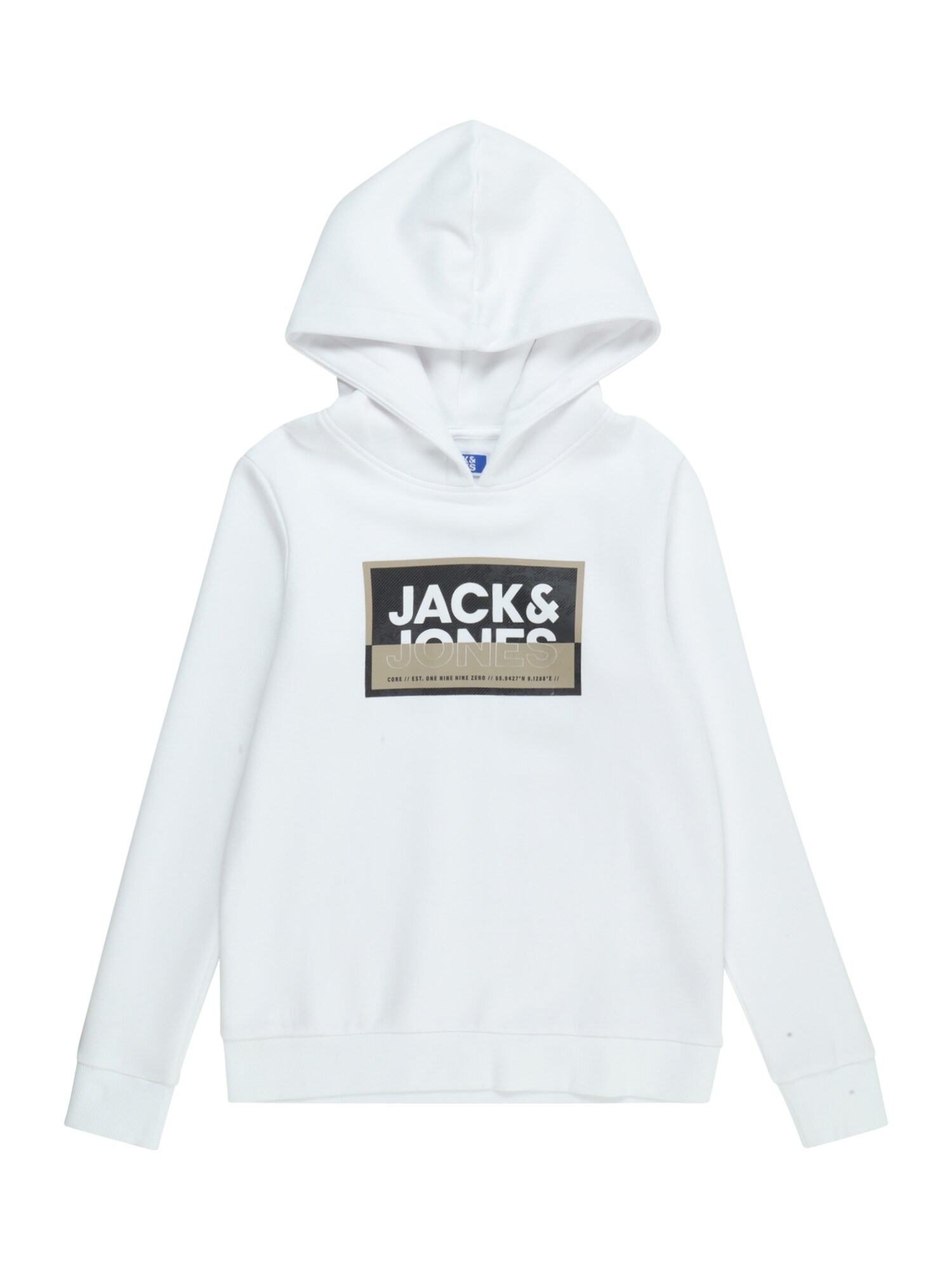 Jack & Jones Junior Mikina 'JJLogan'  svetlohnedá / čierna / biela