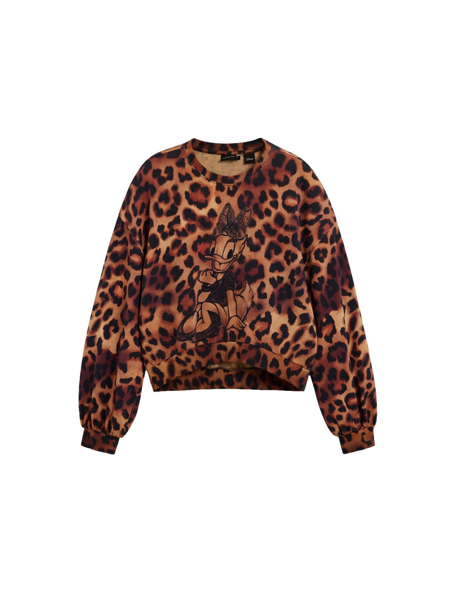 Desigual Bluză de molton Disney™ maro / maro coniac / negru