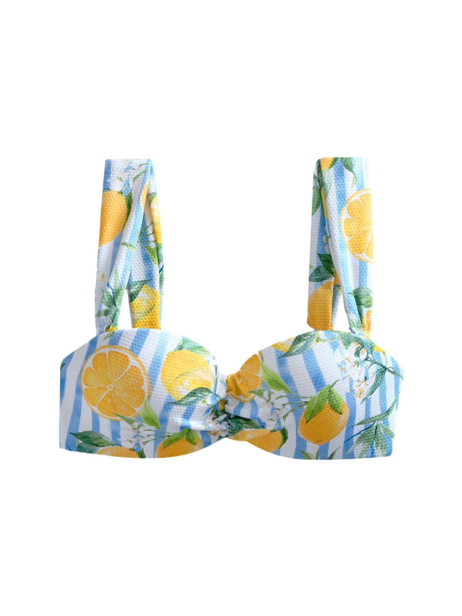 Next Sutien costum de baie  albastru deschis / galben / verde / alb