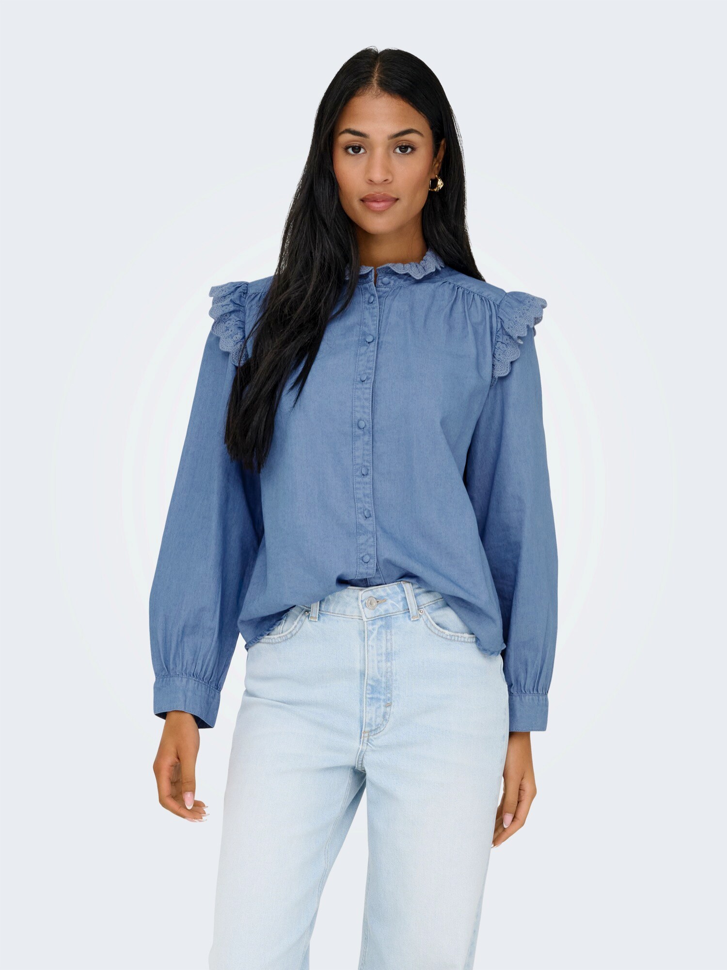 ONLY Blúzka 'ONLPIPER'  modrá denim (obrázok 2)