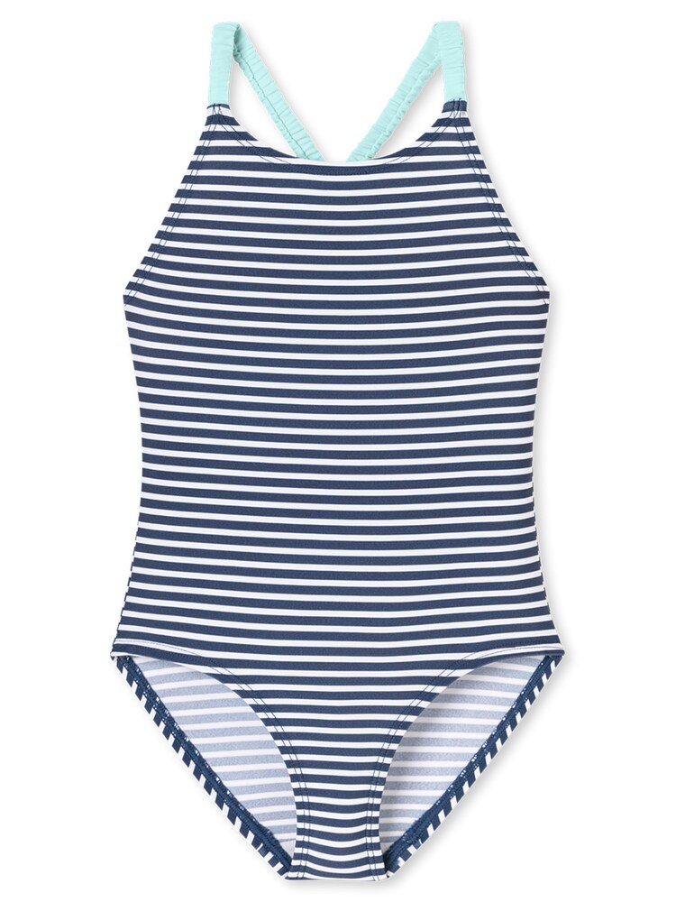 SCHIESSER Badeanzug ' Aqua Kids Girl ' Mädchen Größe 104 blau / aqua / weiß