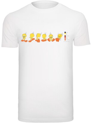 F4NT4STIC Shirt ‘Looney Tunes Tweety Pie’ Geel / Oranje / Zwart / Wit