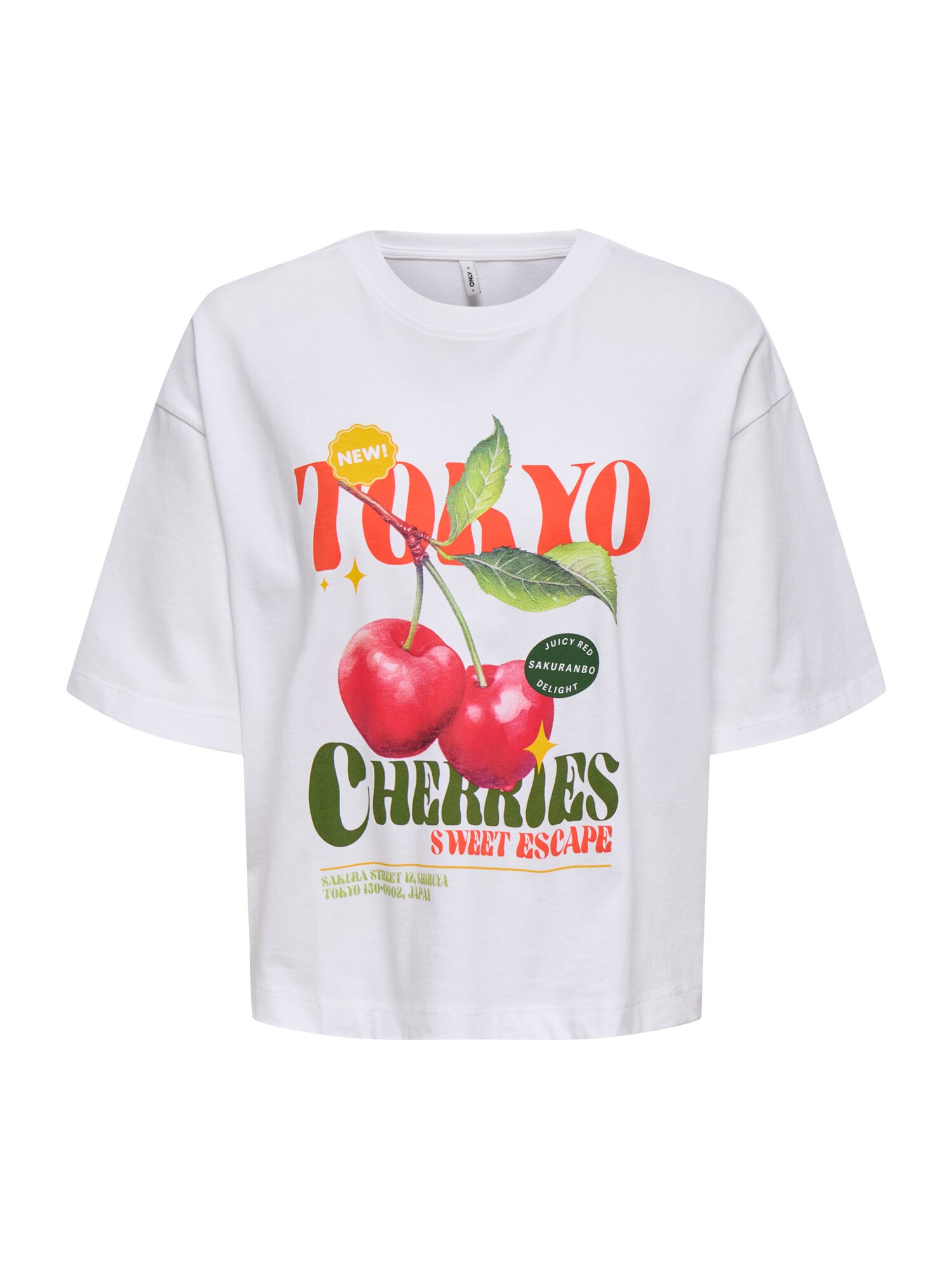 ONLY Tricou ONLJOSSI  oliv / portocaliu / roșu cireș / alb