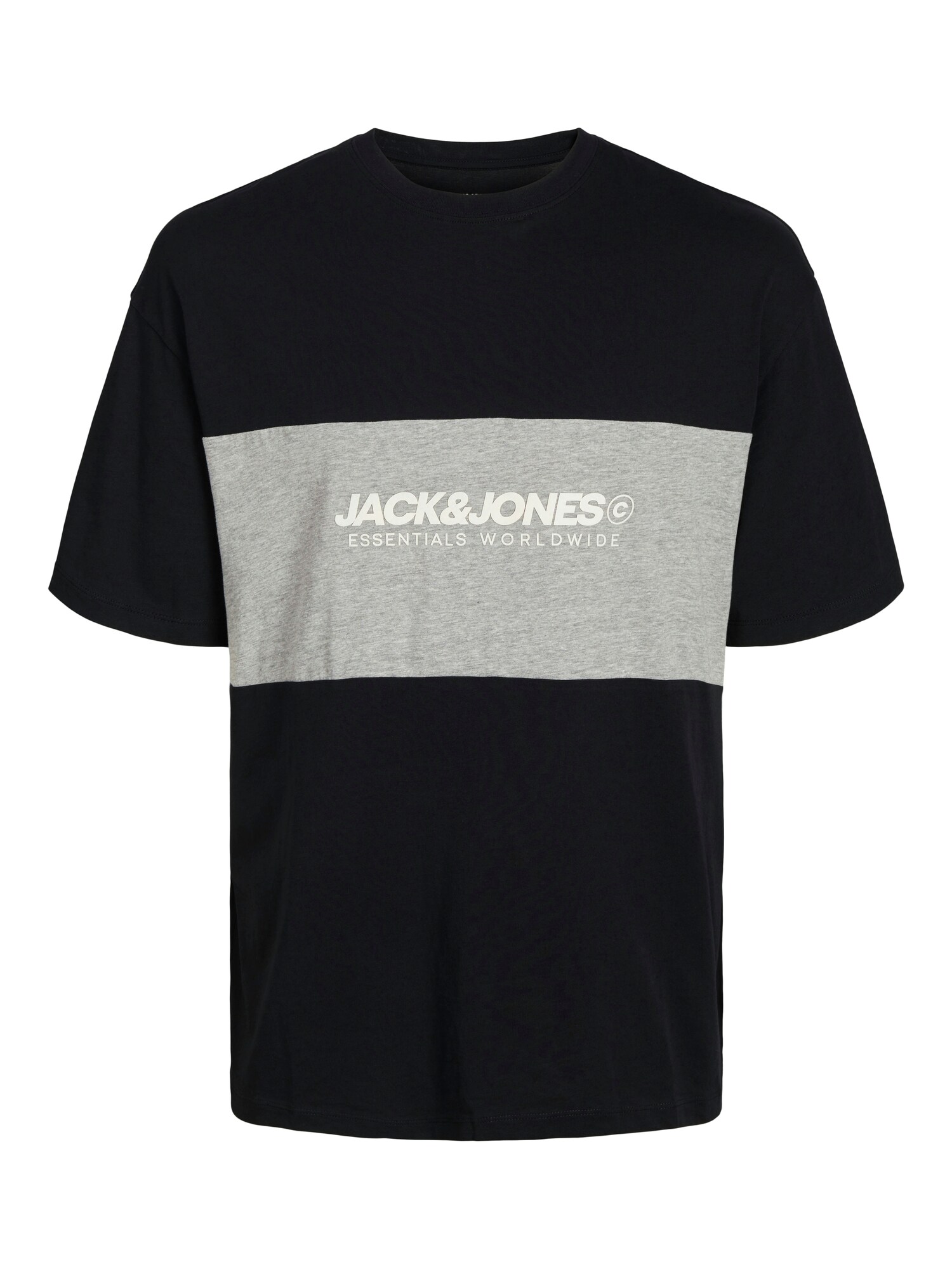 JACK & JONES Tričko 'Legacy'  sivá / čierna / biela