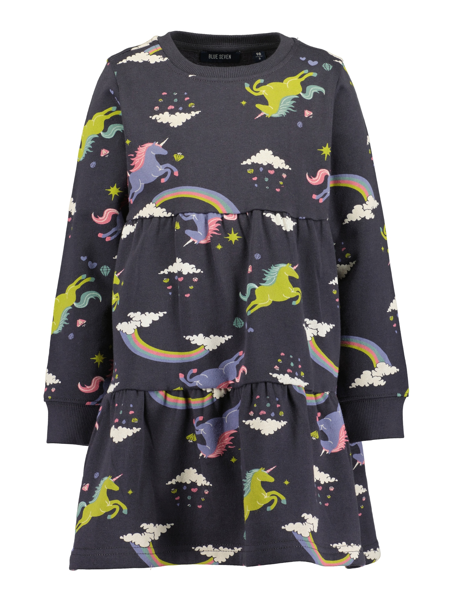 BLUE SEVEN Rochie  gri închis / lila / roz / alb