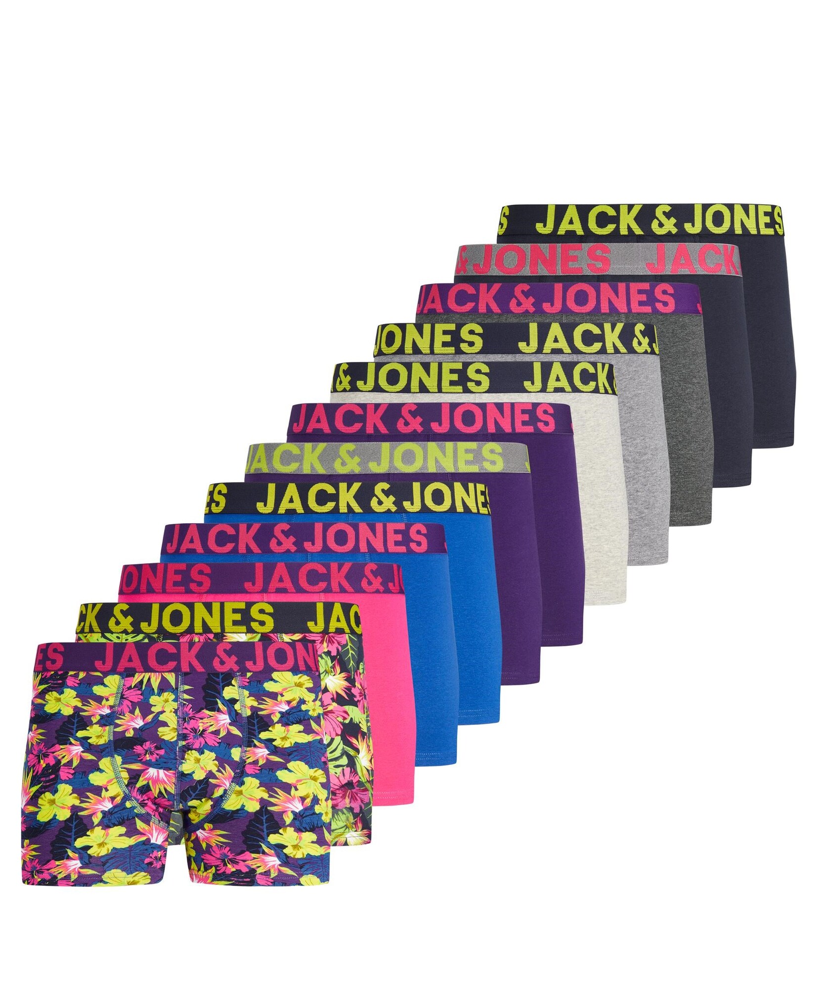 JACK & JONES Boksarice  modra / pegasto siva / temno liila / roza