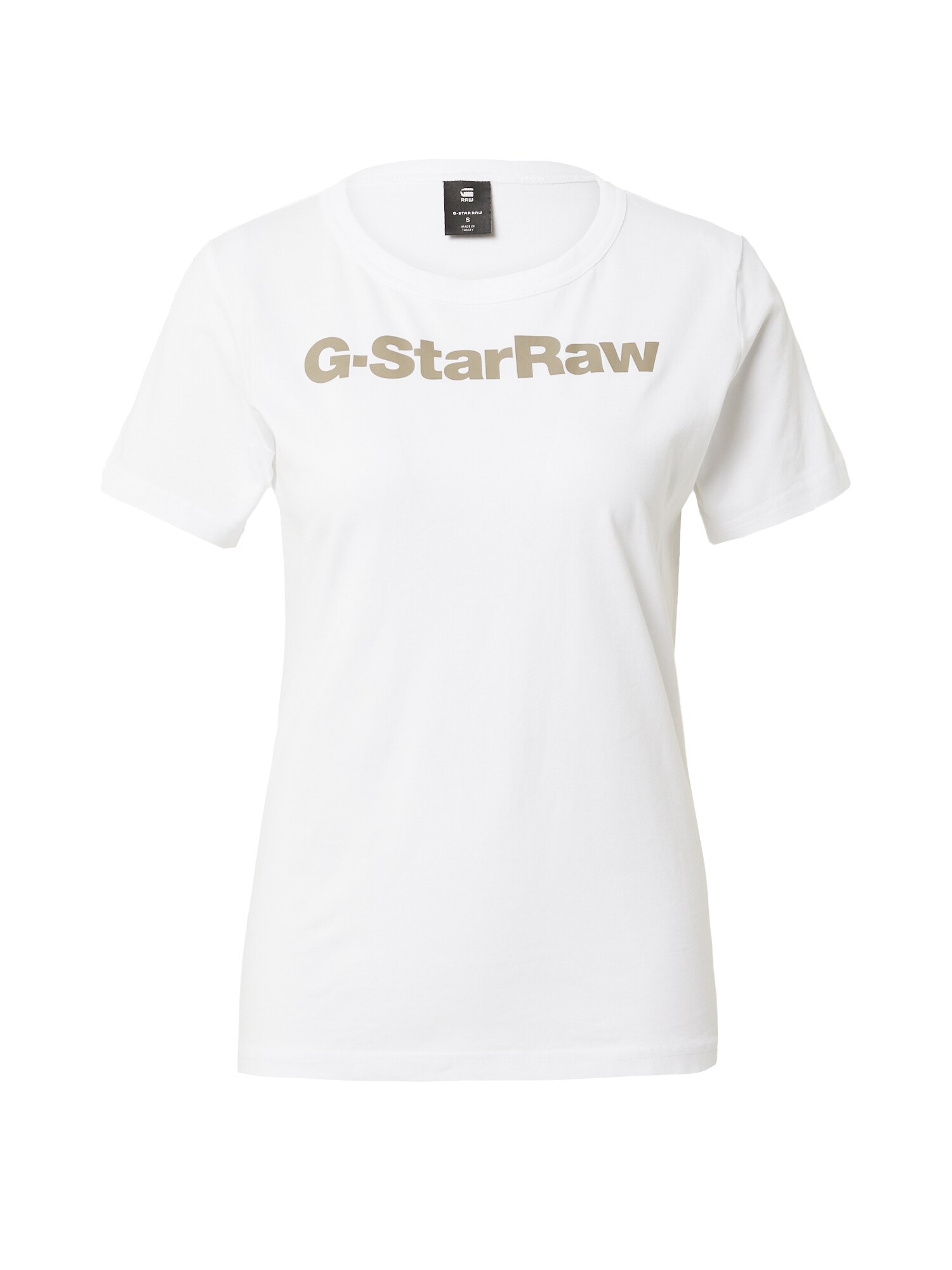 G-Star RAW Majica  tamno bež / bijela