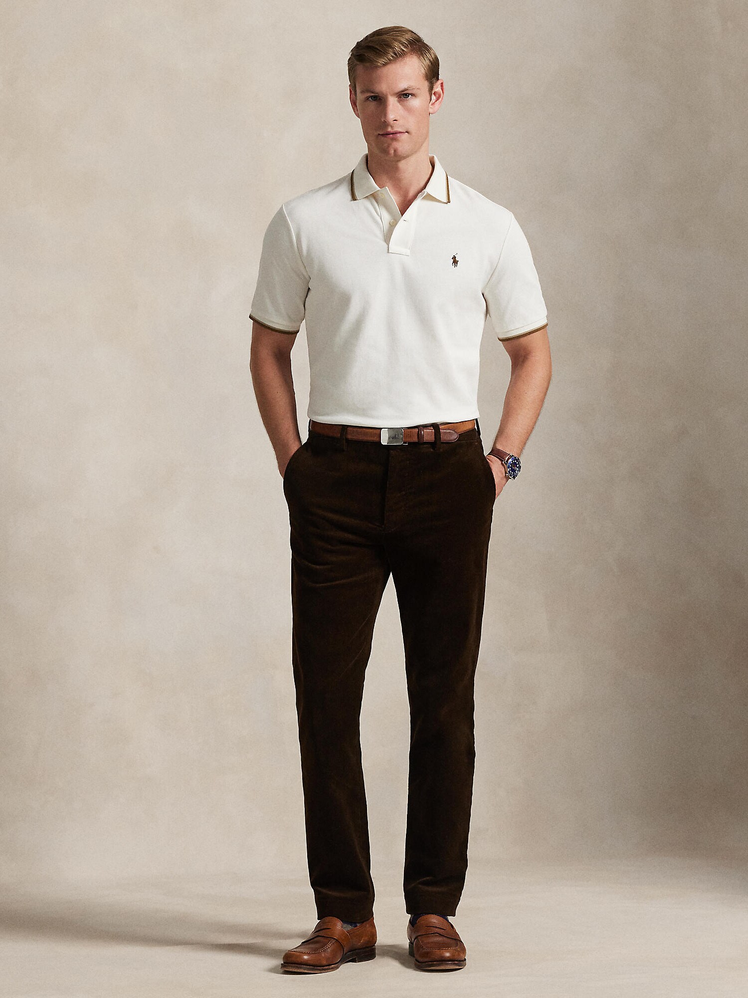Polo Ralph Lauren Tričko béžová / krémová / hnedá (obrázok 4)