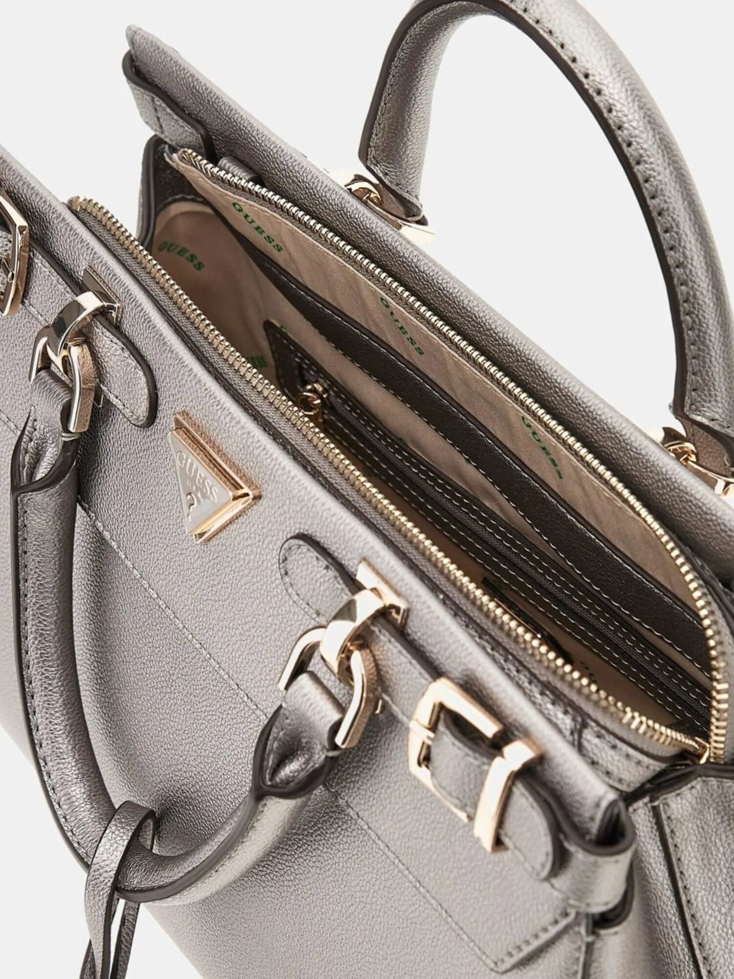 GUESS Bolso de mano 'Eco Ali Luxury Satch'  plata – imagen 4